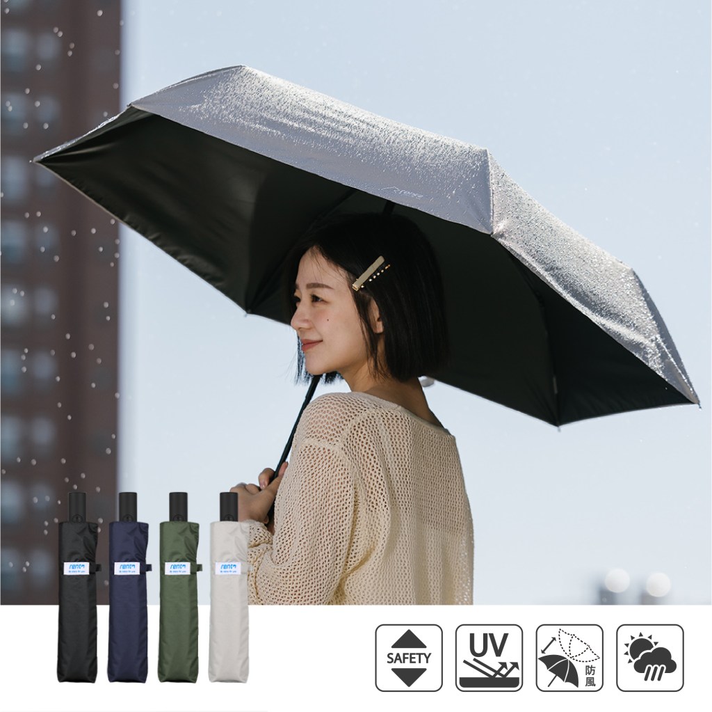 大きい 超軽量安全式自動開閉傘 純色